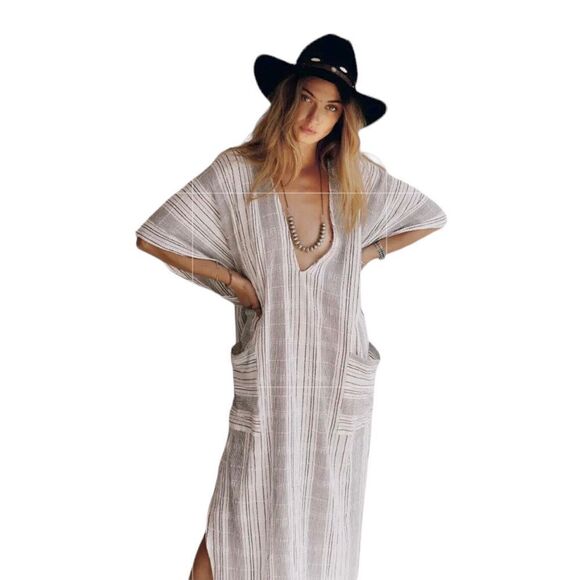 Jens Pirate Booty Free People Kaftan Abaya Maxie Swim Cover Unisex One Size - Picture 1 of 13
